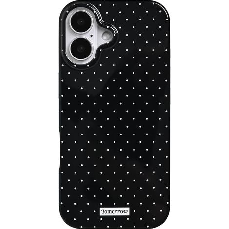 Coque pour iPhone 17, matériau souple IMD, motif à pois mignon et élégant, design magnifique, noir (1/5)