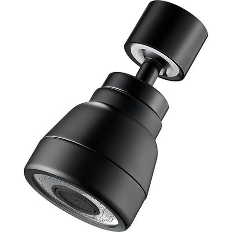 1PCS Embout Robinet Cuisine Douchette 3 Modes, 360° Pivotant Tête Douchette Evier Cuisine, Aérateur de Robinet, Adaptateur Economiseur D\'eau pour Robinet, Brise Jet Robinet Cuisine,FM22/M24 (Noir) (1/5)