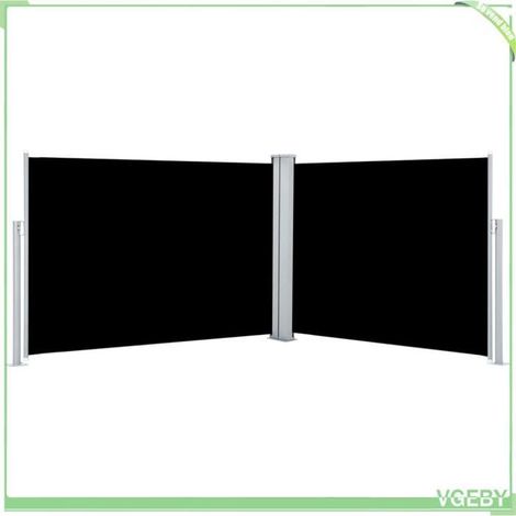 Auvent latéral rétractable - FAFEICY - 48472 - Noir - 100 x (0–1000) cm - Polyester PU résistant UV (1/5)