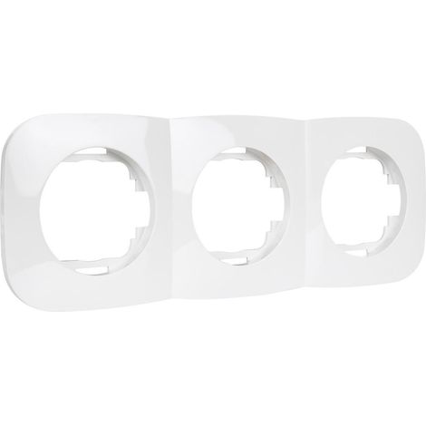 Cornice 3 Moduli per Meccanismi Classic Round Bianco