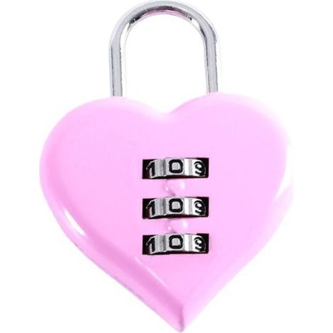 Cadenas à combinaison, 3 chiffres, intérieur, poignée en acier (rose)