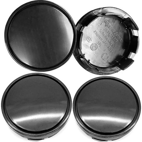 Lot de 4 cache-moyeux universels en ABS Noir (OD 65 mm ID 56 mm) (1/5)
