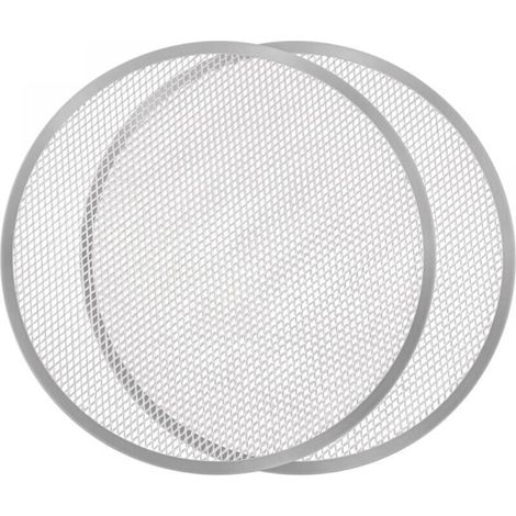 (Set di 2) Teglia per pizza grande da 40 cm, perforata - Teglia professionale per forno per una cottura rapida e uniforme - Lega di alluminio senza saldature - Antiaderente, resistente alla ruggine, s