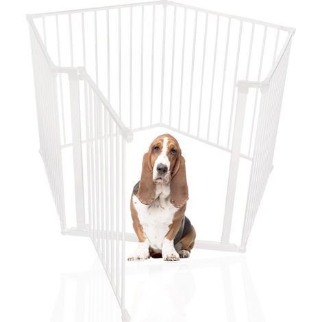 Bettacare Pet Pen, Pentagon, White, 70cm High, 5 Panels, 1x72cm Door Panel and 4x72cm Side Panels, Dog Pen for Pets and Puppies (1/5)