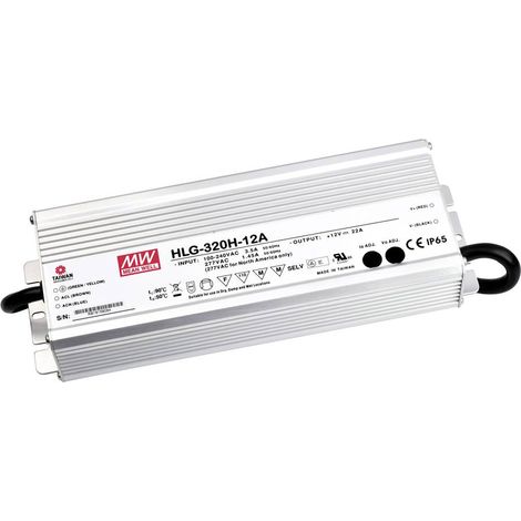 MW Mean Well HLG-320H-12 Driver per LED, Trasformatore per LED Tensione costante, Corrente costante 264 W 22 A 12 V/DC