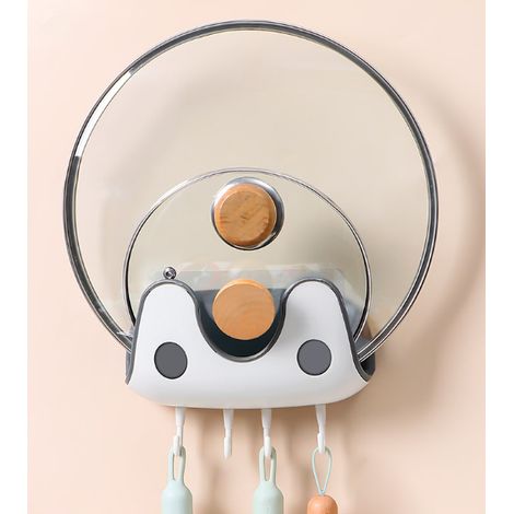 White Gray Lid Holder Wall Pocket Lid Holder Self-adhesive Wall Mounted Lids Organizer Holder Kitche (1/5)