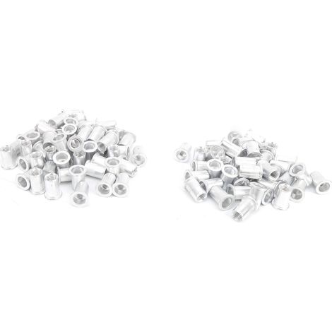 100 Pièces Écrous à River en Aluminium à Tête Plate Accessoires de Quincaillerie WJ‑30045M10 (1/5)