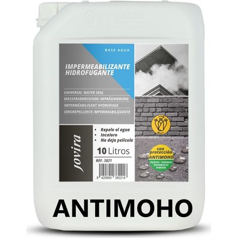 JOVIRA PINTURAS Impermeabilizzante Trasparente 10 L Impermeabilizzazione Invisibile, Nessuna Generazione di Film, Protezione Totale su Facciate, Cemento, Terrazze, Tetti (10 Litres, Anti-muffa)