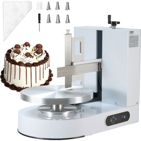 6-14 pouces machine à glacer les gâteaux, lisseur pour pâtisserie avec plateau tournant et grattoir réglable (1/5)