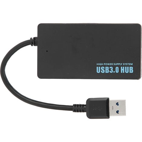 Hub USB 3.0 4 ports, dissipation thermique efficace, transmission haute vitesse 5Gbps, répartiteur USB 3.0, station d'accueil noir (1/5)