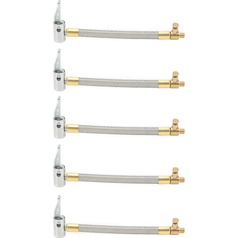 Lot de 5 Rallonges Valve Auto Moto Vélo 10cm Acier Inoxydable Cuivre Dégonflage Rapide Universel (1/5)