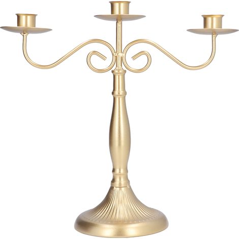 de chandeliers de style européen doré à 3 têtes pour mariage