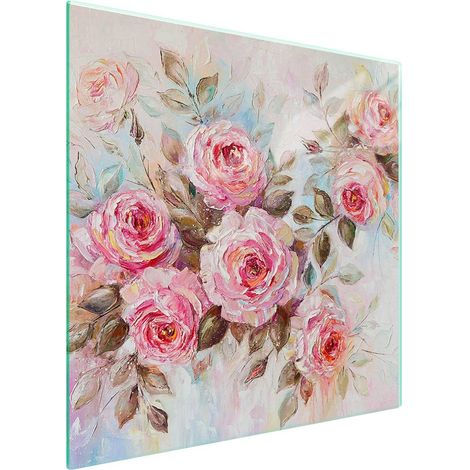 Protezione in vetro per piano cottura 50x52 Rose (1/5)