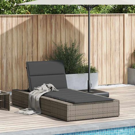 Maison Exclusive - Sonnenliege mit schwebender Auflage Grau Poly