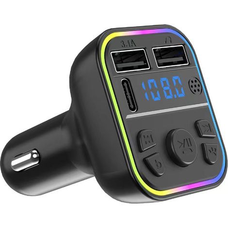 Lecteur MP3 Bluetooth pour voiture G38, chargeur de voiture, transmetteur FM, récepteur USB double port mains libres -- G39 (appareil seul + manuel d'instructions et sac) (1/2)