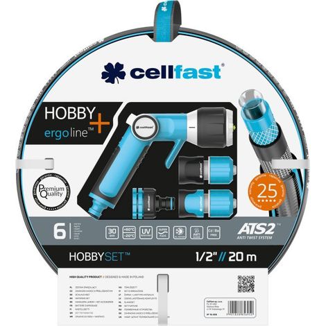 Set manguera de riego hobby ats2 de 12,5 mm x 20 m con conectores y pistola cellfast (1/4)