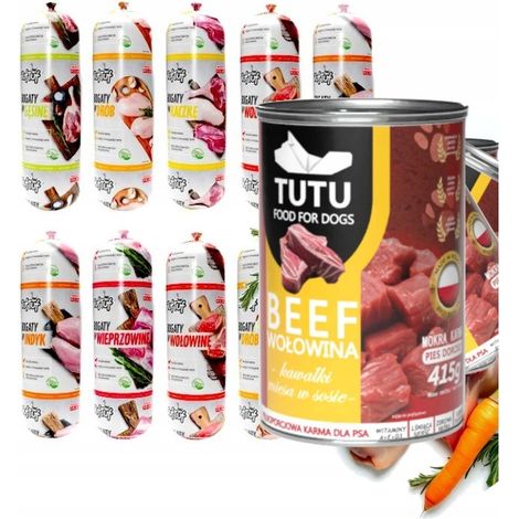 BAR 70% FLEISCH + GRATIS TUTU HUNDEFUTTER 20x900 MIX-WURST TUF TUF