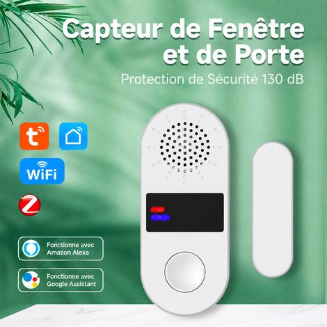 Détecteur d'ouverture de porte et fenêtre Wi-Fi alarme sonore et lumineuse blanc wifi 8,9 × 3,6 × 2,1 cm 68 g – Livraison gratuite (1/5)