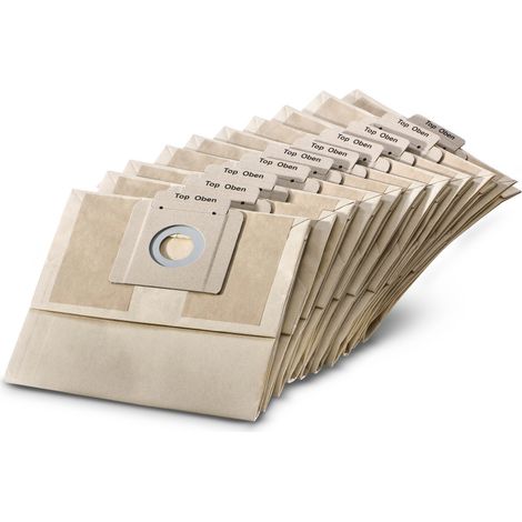 Sacs papier (x10) – 69044030 – Accessoire pour aspirateur – Filtres 2 couches pour BV 5/1 – Compatible avec KÄRCHER (1/3)