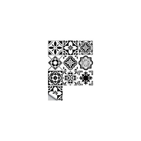 Mural Stickers Autocollants de Carreaux 10 x 10 cm （10pièce） MZ 2 26 noir Autocollant imperméable en PVC Plinthe de Carrelage pour Cuisine Salle (1/5)