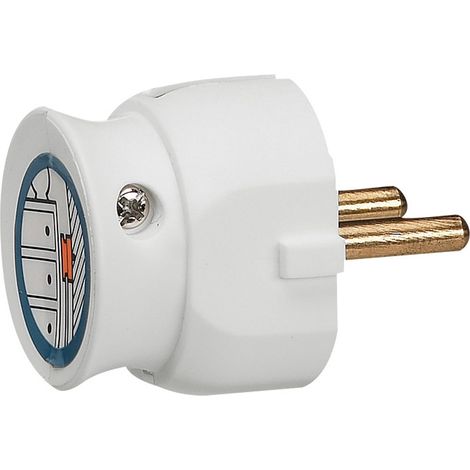 LEGRAND - Fiche extra-plate mâle sans terre - 16A - sortie latérale - blanc (1/10)
