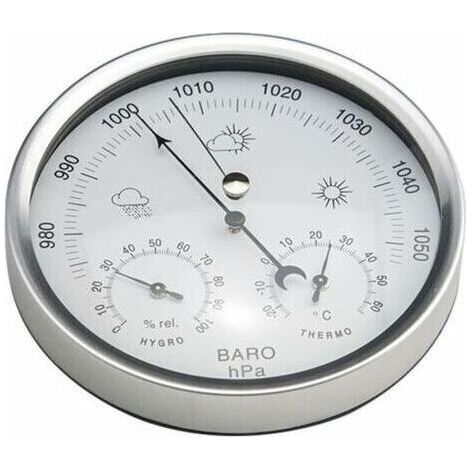 Station météo baromètre à cadran analogique avec thermomètre hygromètre mesures de pression atmosphérique simplicité et facile à lire--TRIMEC (1/4)