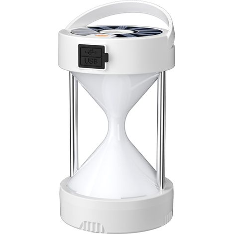 Lámpara LED solar con forma de reloj de arena, impermeable y recargable (1 unidad) (1/5)