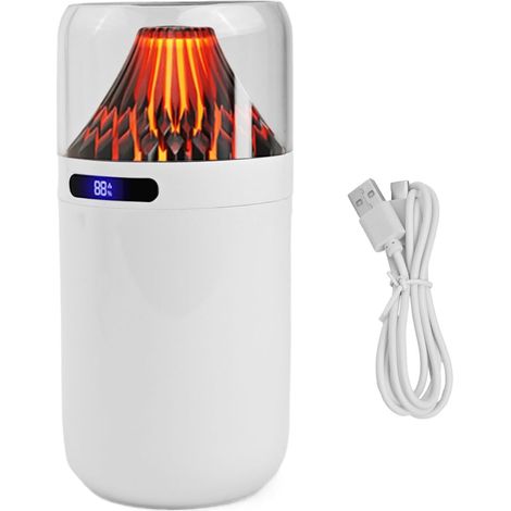 CCYKXA Humidificateur portable de voiture et diffuseur d'arômes avec veilleuse LED 7 couleurs, alimenté par USB pour voiture, maison, bureau et chambre à coucher (batterie blanche) 350 ml