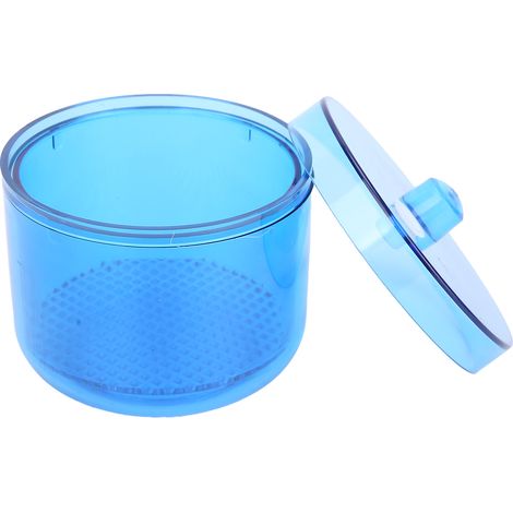 Boîte de nettoyage pour porte-fraises dentaires, boîte ronde pour le nettoyage des fraises dentaires, fournitures dentaires, bleu transparent (1/5)