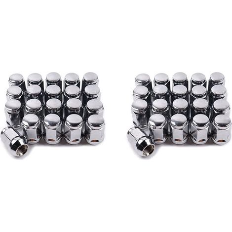 Convient pour 40 écrous de roue, taille 14 x 1,5 - 19 mm, hauteur 3,3 cm, écrous hexagonaux chromés, 3/4 pouce, pour Chevrolet Silverado 1500 1999-2021.