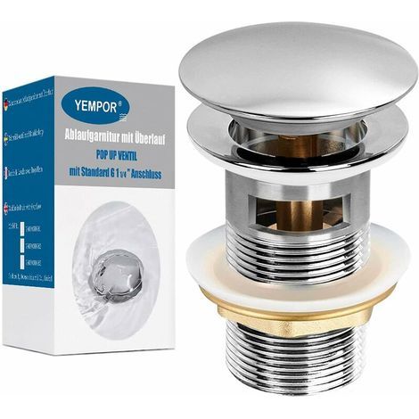 Sink waste with overflow, pop-up waste - Universal drain plug (1/5)
