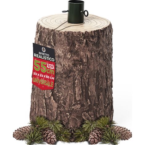 Base Supporto per Albero di Natale Tronco Natalizio 55 cm Realistico Universale (1/5)