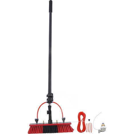 Kit de perche de nettoyage pour panneaux solaires 5,4m renforcée, brosse pour vitres 30cm, système à eau, équipement de lavage de fenêtres (1/5)