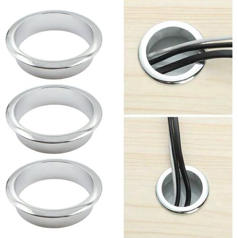Passacavo quadrato in metallo da 60 mm – Lega di zinco resistente – Gestione cavi per computer – Confezione da 3 (1/5)