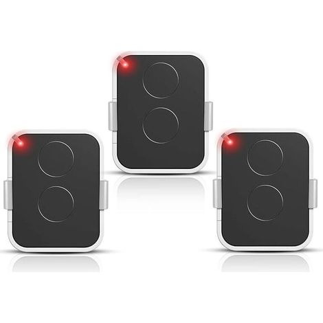 Paquete de 3 mandos a distancia Nice de 433 MHz con código variable, 2 canales, reemplazo para ON1E, ON2E, ON4E, compatibles con motores de puertas de garaje y portones, alcance de hasta 200 m, tamaño