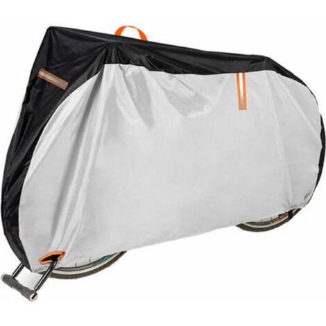 Housse de Vélo Imperméable pour 1 ou 2 Vélos, Grandes Housses de Vélo pour Stockage Extérieur, Oxford 420D pour Vélos Doubles/Vélo de Route/2 Vélos d'enfants - 200x70x110cm-Argent