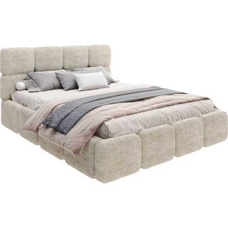 Lit coffre Delicato 180 x 200 cm avec sommier à lattes relevable Beige