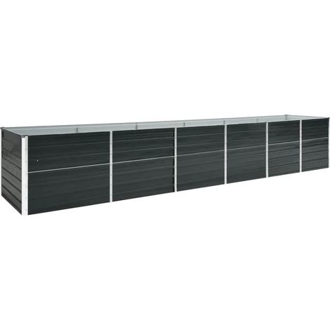 Garten-Hochbeet Verzinkter Stahl 480x80x77 cm Anthrazit vidaXL