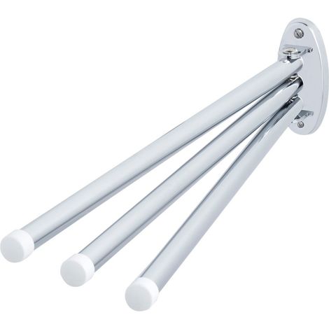 Porte-serviette, 3 bras laiton chromé