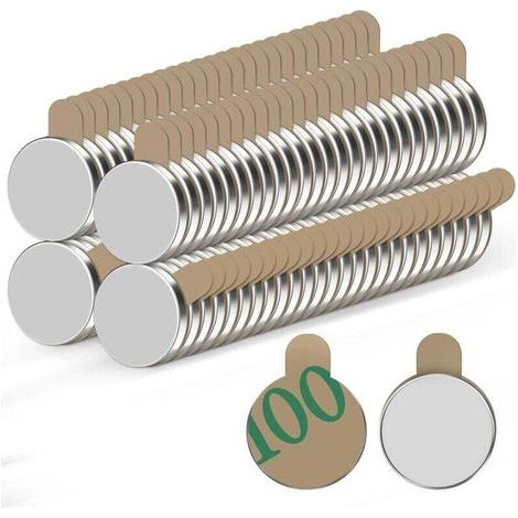100 Stück selbstklebender Magnet 8 x 1 mm – kleiner Kühlschrank, Mini-Kleber, starker flacher Magnet für Magnettafel, weiß, Kühlschrank, Basteln, Fotos (1/5)