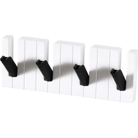 Ganchos para colgar，Ganchos para toallas，Gancho de pared sin taladrar para guardar llaves，19 cm，gancho de cuatro rejillas tipo piano (1/2)
