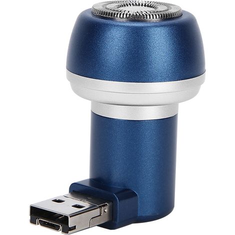 Chargeur de rasoir électrique pour barbe à fixation magnétique, tondeuse portable pour cheveux, adaptateur USB micro bleu, interface 2-en-1, kit de rasage nomade (1/5)