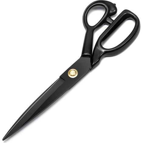 Ciseaux de couture professionnels en acier à haute teneur en carbone pour couper tissu, vêtements, cuir, matières premières (noir) (1/5)