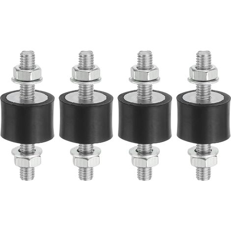 15x20mm Silentblocs En Caoutchouc, 4 Pcs Supports Antivibratoires Cylindriques En Caoutchouc M6 Avec Écrous Pour Garage Moteurs Compresseurs D'Air Moteurs (Type VV) (1/5)