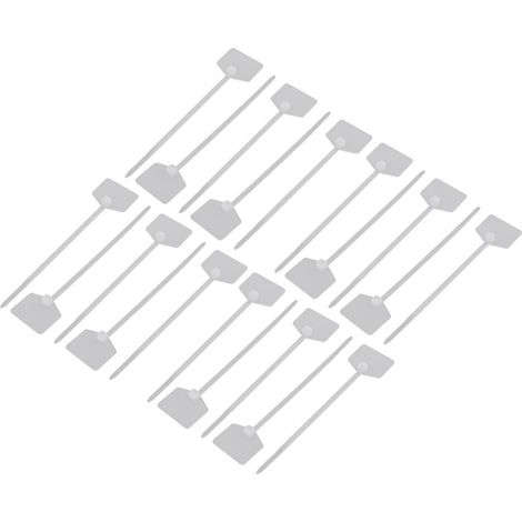 20 selbstsichernde Nylon-Kabelbinder, 3 × 120 mm, weißes Kabeletikett, für Kabelmanagement