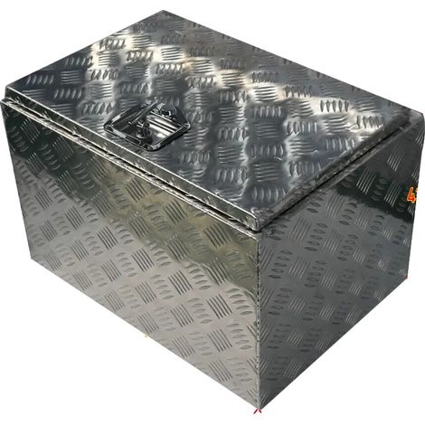 Caja de almacenamiento bajo el chasis, fabricada en aleación de aluminio, 610 mm x 430 mm x 460 mm, resistente a la intemperie, con costuras totalmente soldadas, compatible con camiones de plataforma. (1/3)