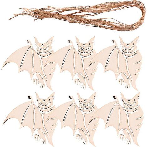20 Stück hohle Holzfiguren für Halloween-Dekoration