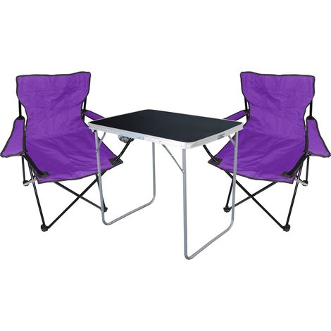 3-tlg Campingsessel Lila + Campingtisch-MMC330871B+2xMPO2467 (1/5)