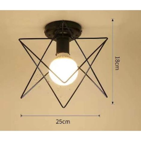 Geometric wrought iron wall lamp for living room, kitchen, loft, dining room, cafe (bulb not included) M frame White light E27 (1/3)