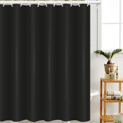 Rideau De Douche - Liner PEVA - 183 x 183 cm - Anti-dérapant Avec Aimants - Noir - 1 Pièce (1/3)